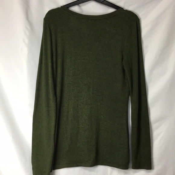 Express Women’s Heather Green Super Soft Shirt Size L Like-NEW Condition - Picture 4 of 4